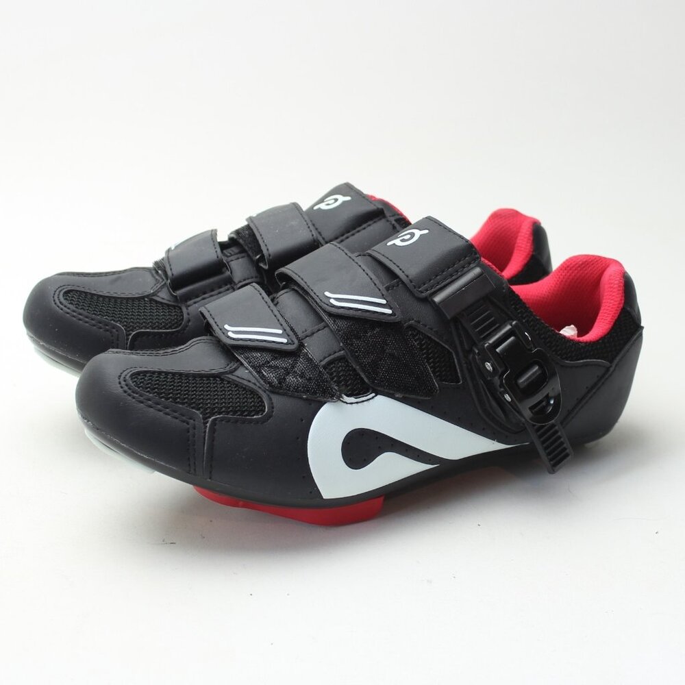 Peloton Black Cycling Shoes with White and Red Accents - Picture 2 of 12